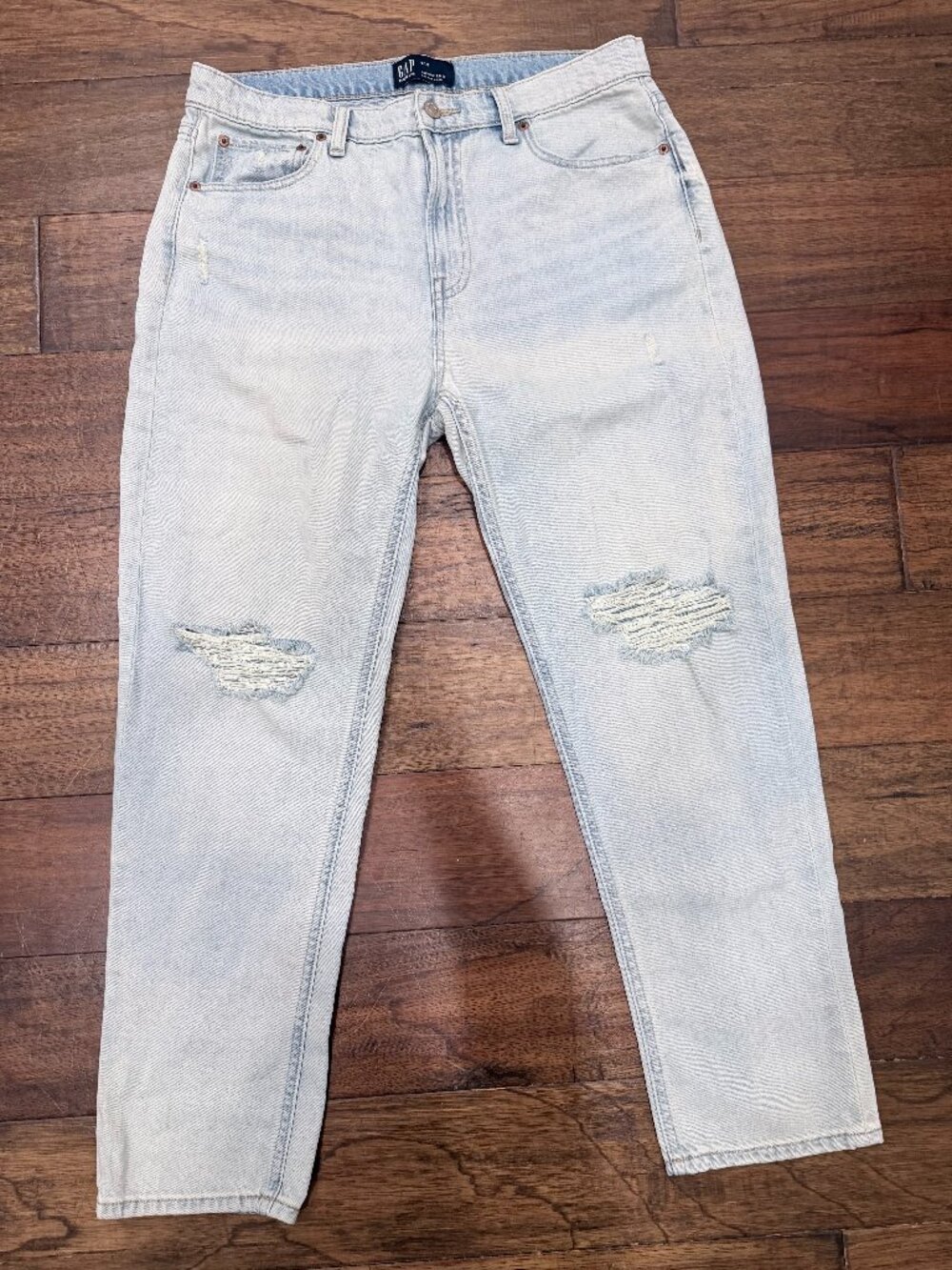 Gap Denim Boyfriend Jeans 29 8 100% Cotton Light Wash Distressed Straight Leg